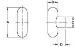 Heavy Duty T-Knobs Dimensions